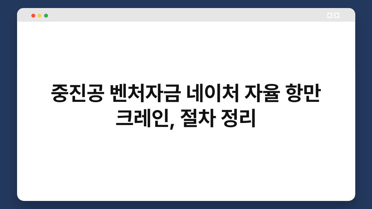 중진공 벤처자금 네이처 자율 항만 크레인, 절차 정리 1