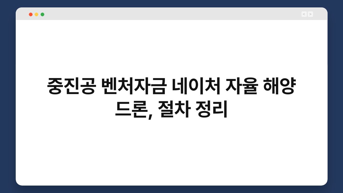 중진공 벤처자금 네이처 자율 해양 드론, 절차 정리 1