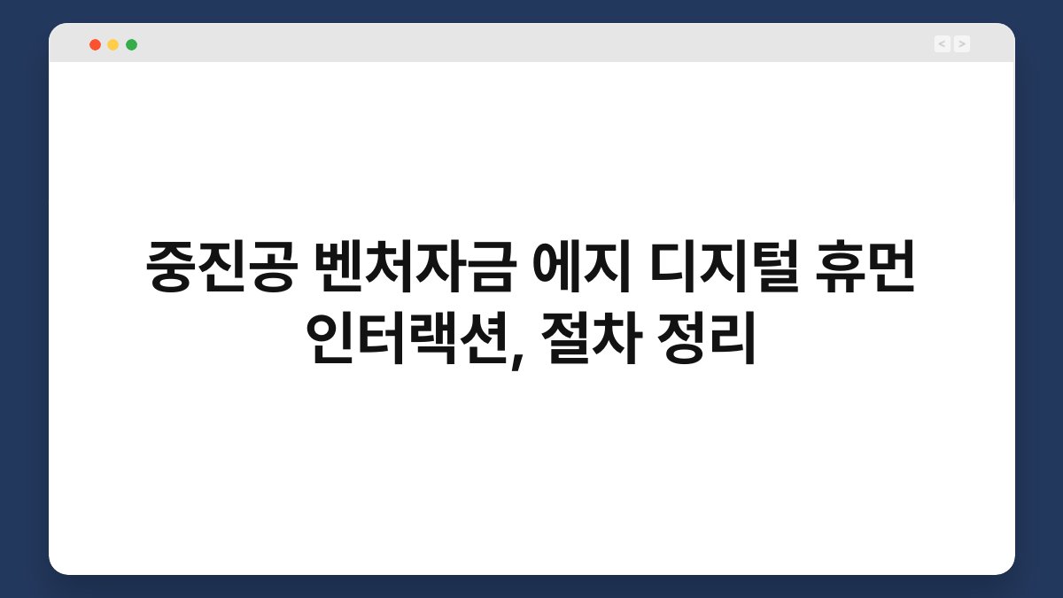 중진공 벤처자금 에지 디지털 휴먼 인터랙션, 절차 정리 1