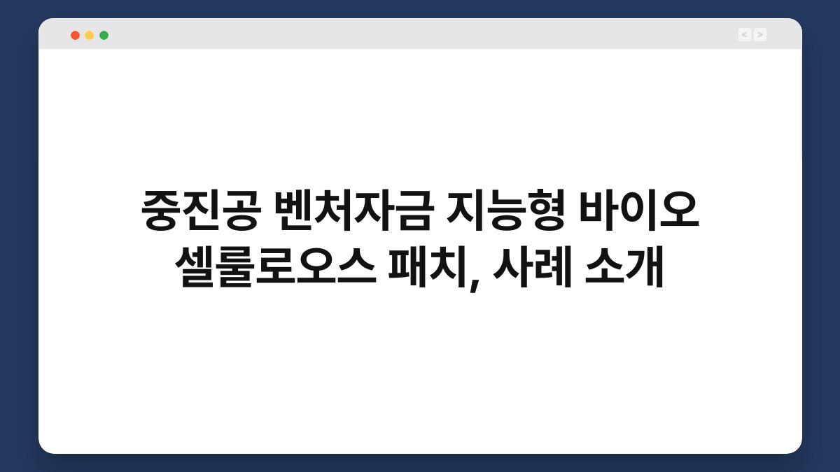 중진공 벤처자금 지능형 바이오 셀룰로오스 패치, 사례 소개 1
