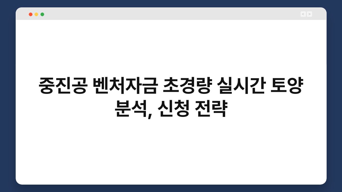 중진공 벤처자금 초경량 실시간 토양 분석, 신청 전략 1