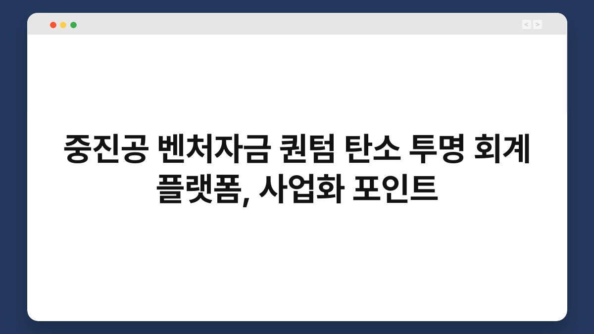 중진공 벤처자금 퀀텀 탄소 투명 회계 플랫폼, 사업화 포인트 1