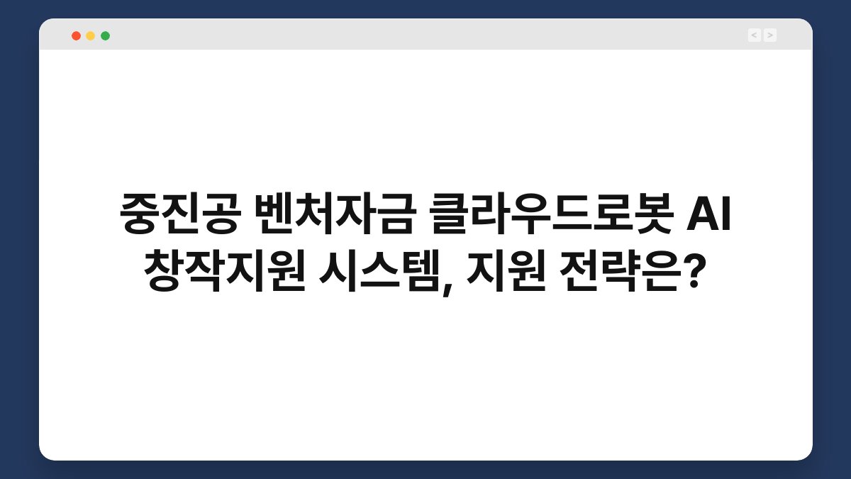 중진공 벤처자금 클라우드로봇 AI 창작지원 시스템, 지원 전략은? 1
