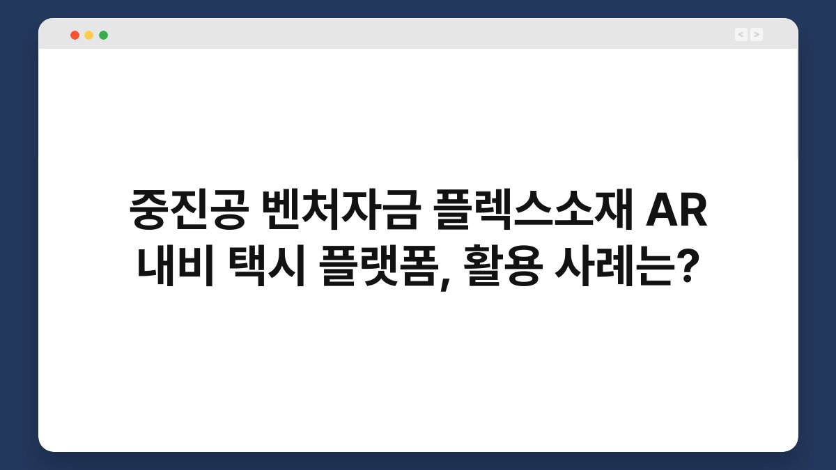 중진공 벤처자금 플렉스소재 AR 내비 택시 플랫폼, 활용 사례는? 1