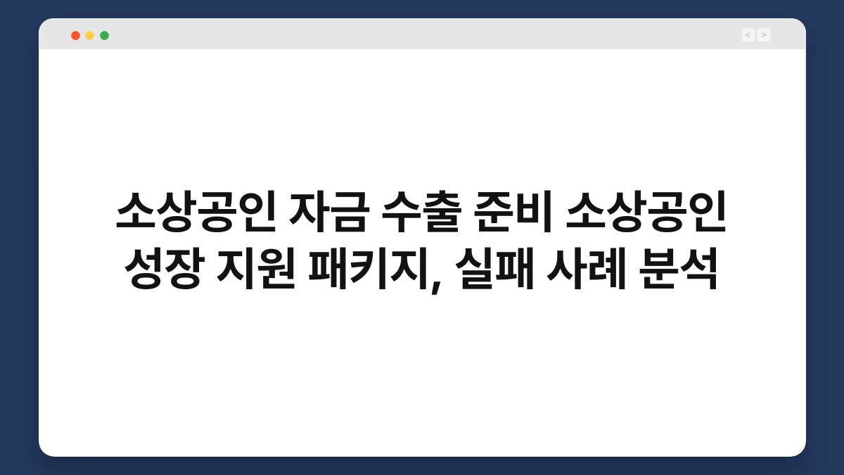 소상공인 자금 수출 준비 소상공인 성장 지원 패키지, 실패 사례 분석 1