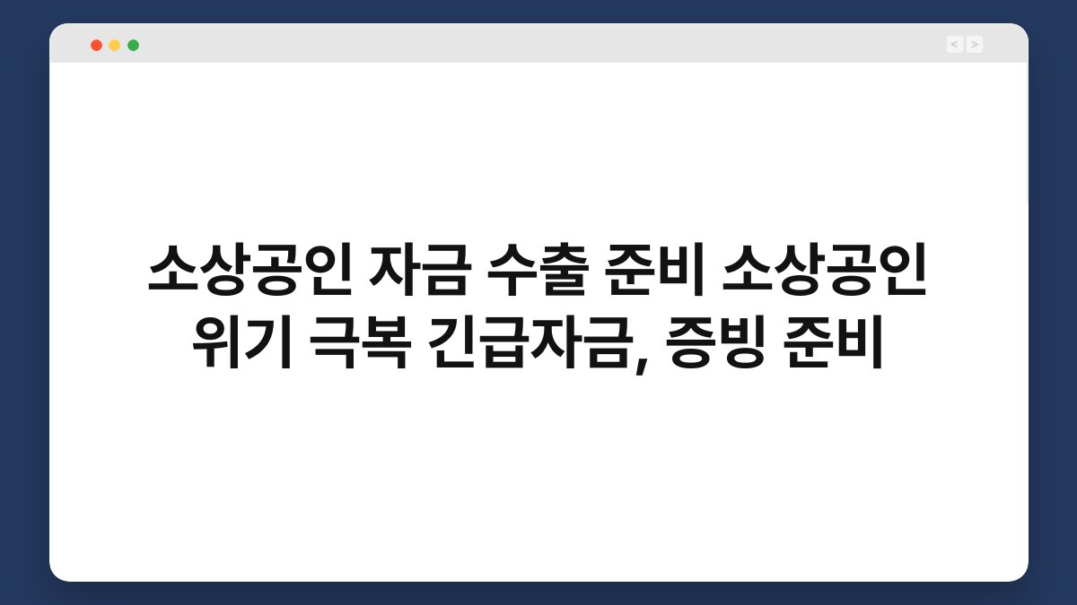 소상공인 자금 수출 준비 소상공인 위기 극복 긴급자금, 증빙 준비 1