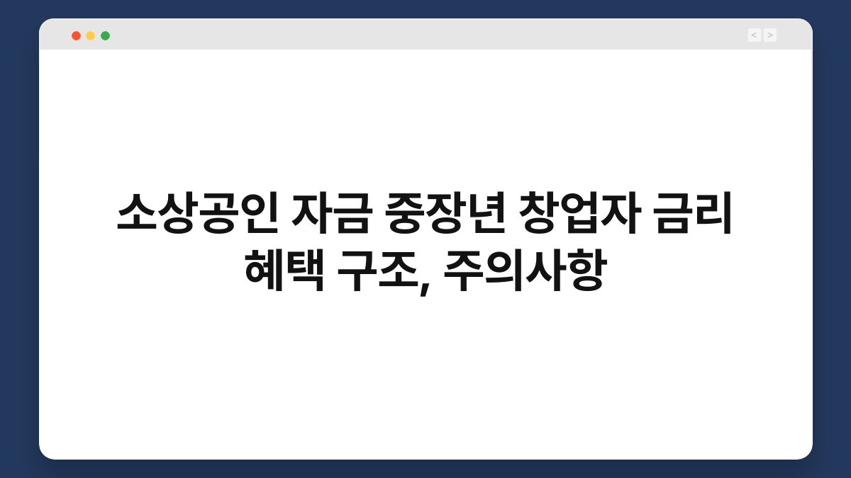 소상공인 자금 중장년 창업자 금리 혜택 구조, 주의사항 1
