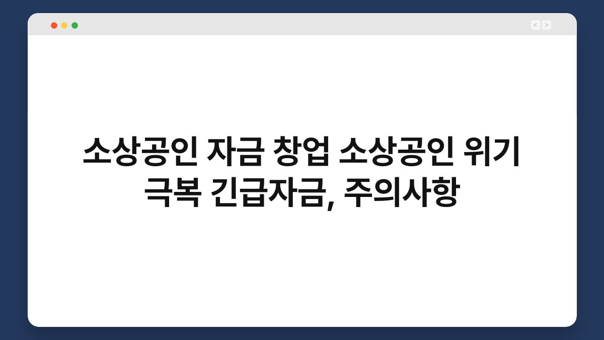 소상공인 자금 창업 소상공인 위기 극복 긴급자금, 주의사항 1