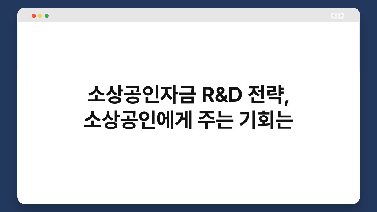 소상공인자금 R&D 전략, 소상공인에게 주는 기회는 1