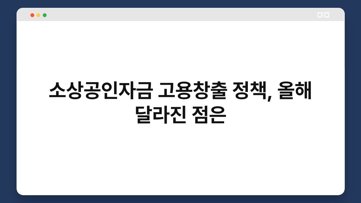 소상공인자금 고용창출 정책, 올해 달라진 점은 1