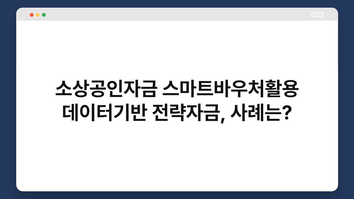 소상공인자금 스마트바우처활용 데이터기반 전략자금, 사례는? 1