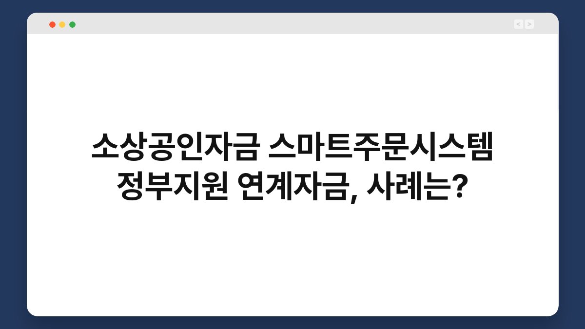 소상공인자금 스마트주문시스템 정부지원 연계자금, 사례는? 1