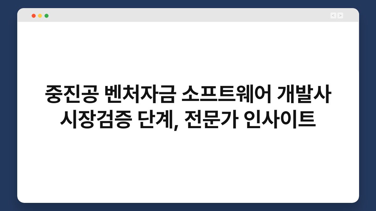 중진공 벤처자금 소프트웨어 개발사 시장검증 단계, 전문가 인사이트 1