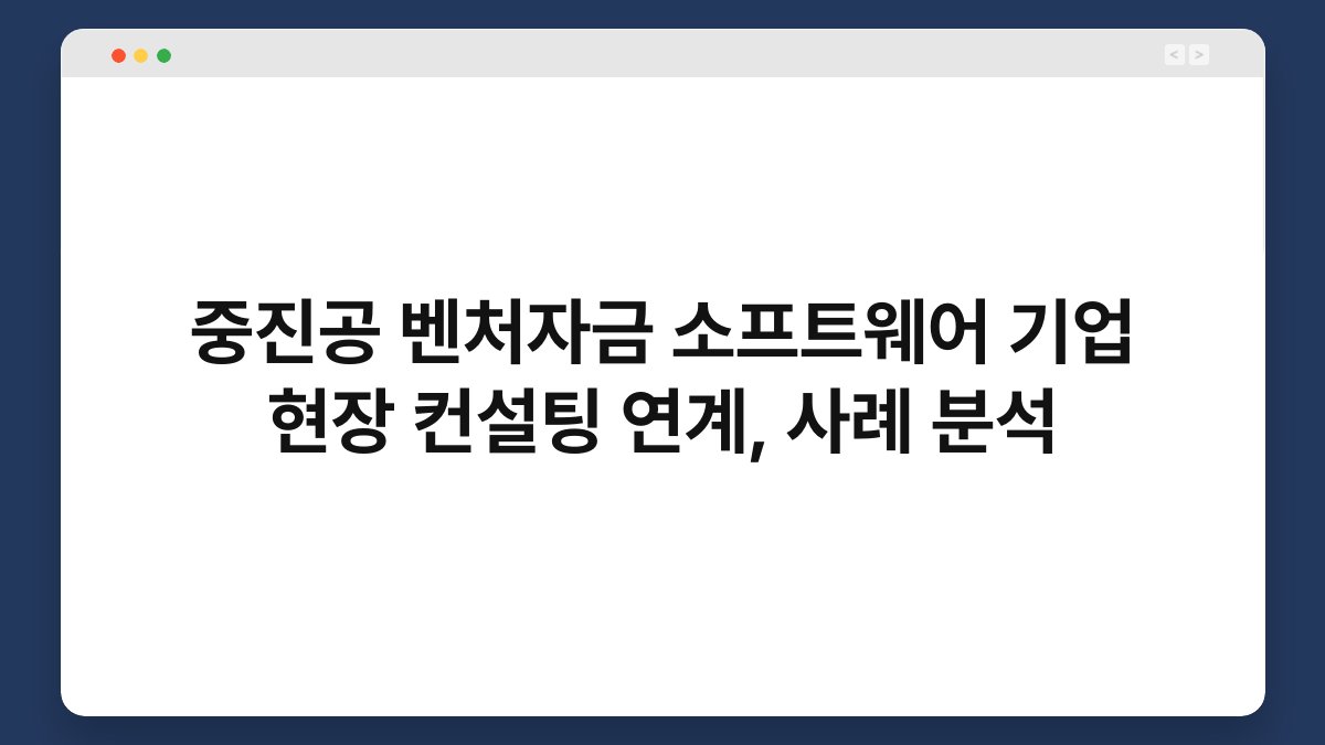 중진공 벤처자금 소프트웨어 기업 현장 컨설팅 연계, 사례 분석 1
