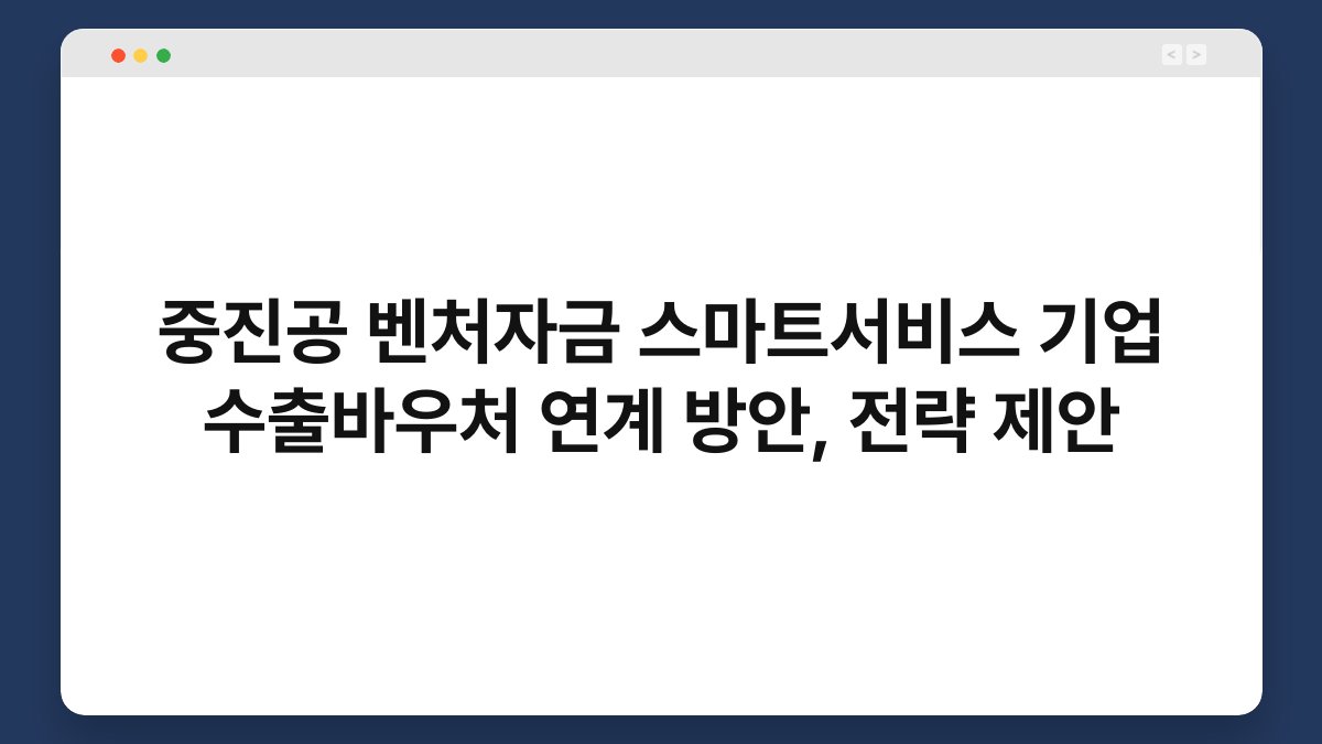 중진공 벤처자금 스마트서비스 기업 수출바우처 연계 방안, 전략 제안 1