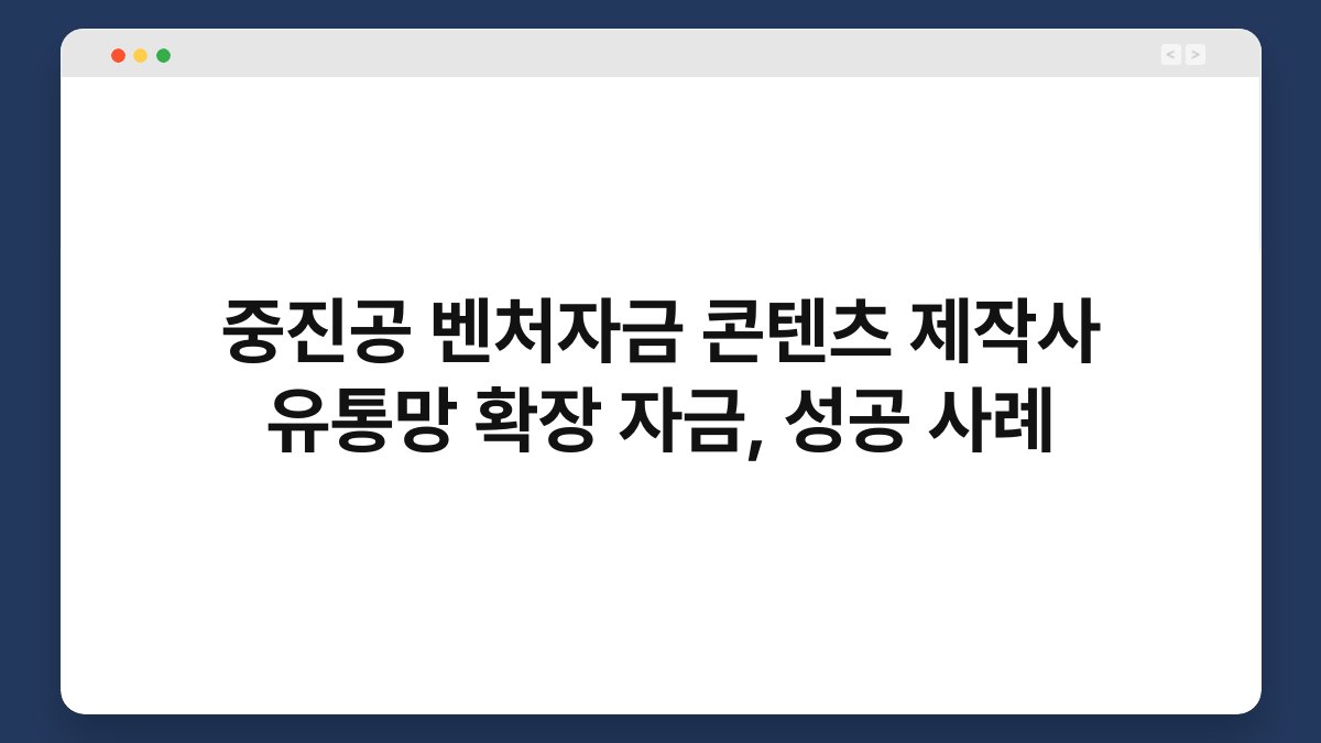 중진공 벤처자금 콘텐츠 제작사 유통망 확장 자금, 성공 사례 1